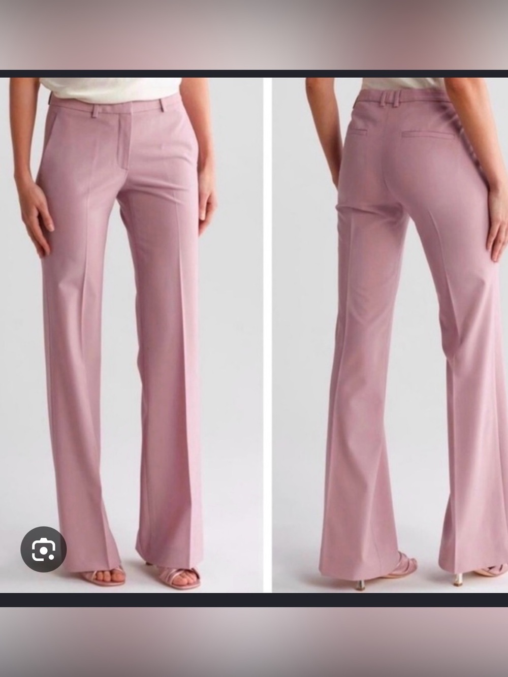 THEORY Demetria 2 Pink Flare Leg Good Wool Suit Pants 0